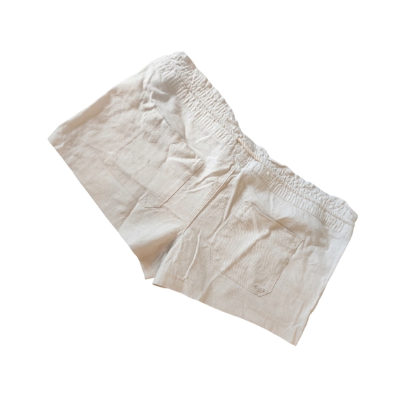 Roxy Oceanside Beach Shorts, Size Large, White Linen - Picture 2 of 6